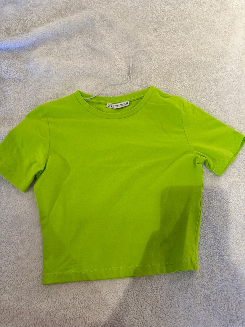 Zara Lime Green Short Sleeve Crewneck Tee